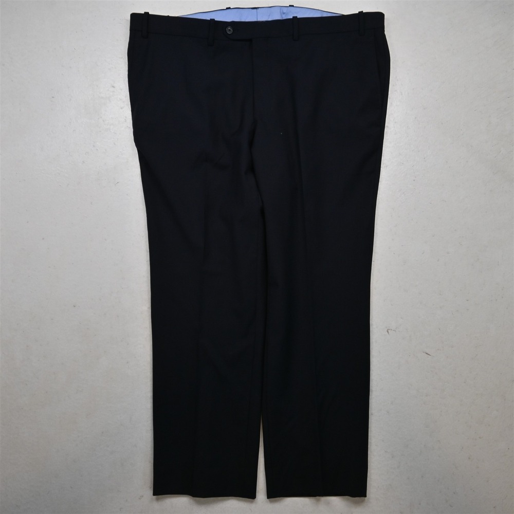 Jack Victor 42x30 Navy Blue Stretch Wool Traveler Mens Straight Dress Pants